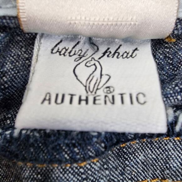 Vintage Y2K Baby Phat Jeans Womens 9 Juniors Blue Faded Low Rise Flare Stretch - Picture 13 of 16
